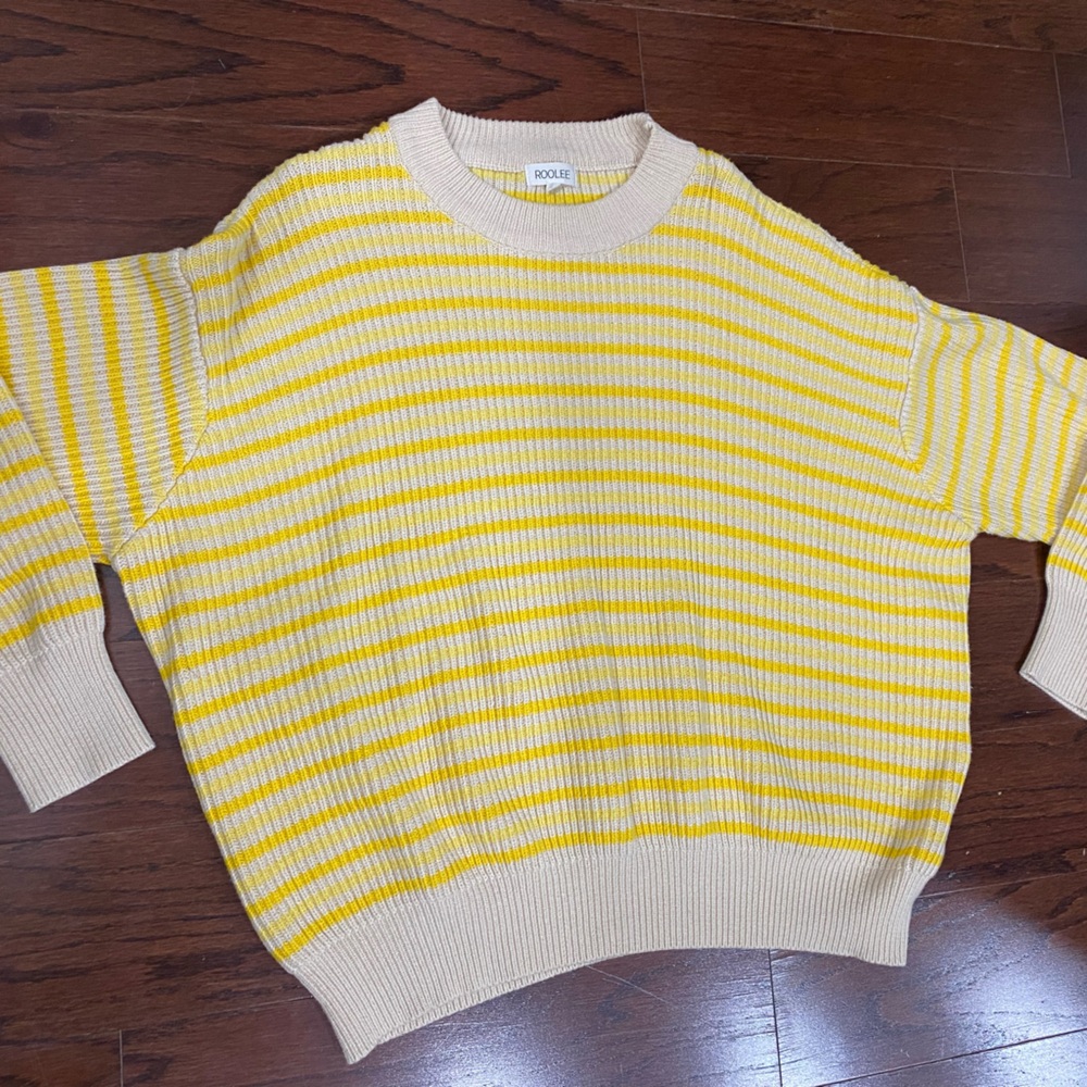 Roolee Sweater Oversized Yellow Striped XL
